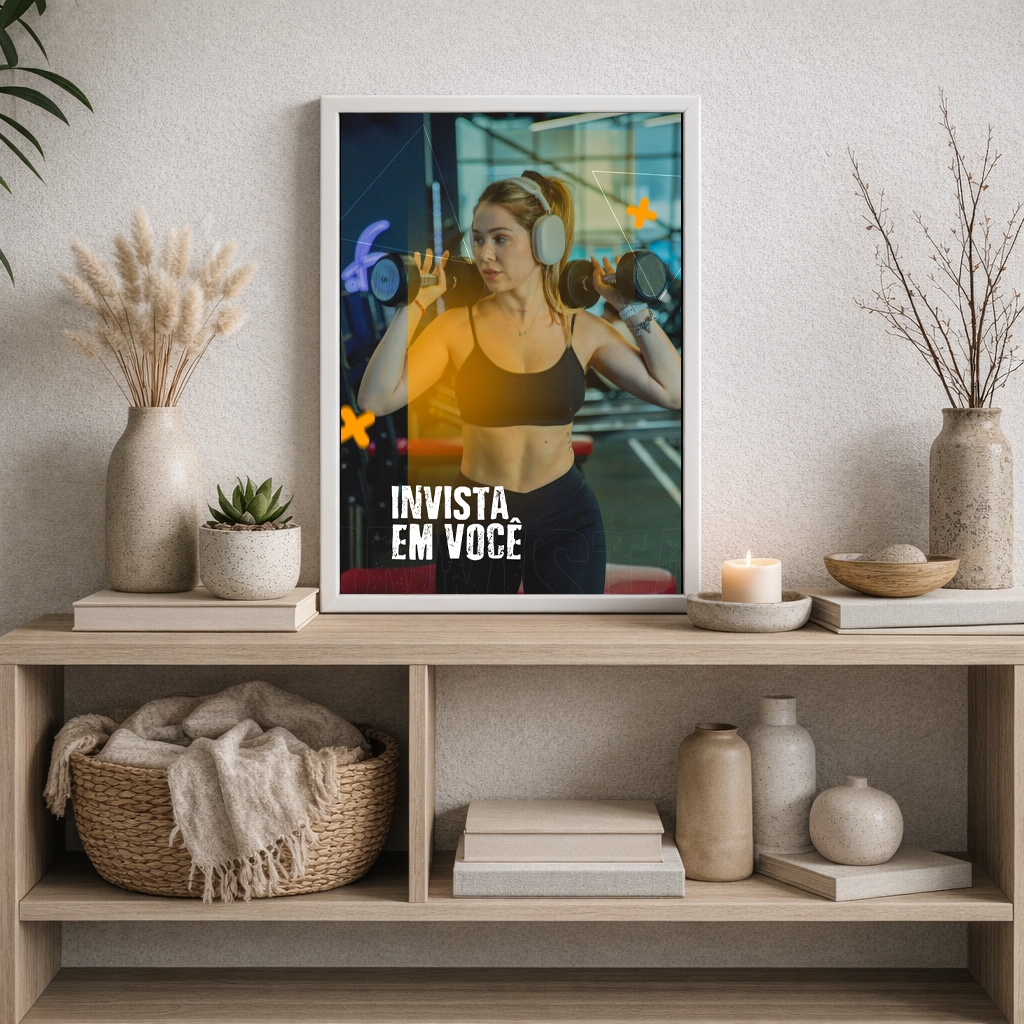 Quadro Personalizado Fitness Tema Academia - Com Moldura - Imagem 3