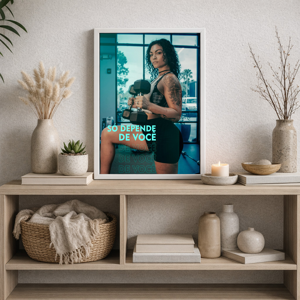 Quadro Personalizado Fitness Tema Academia - Com Moldura - Imagem 3
