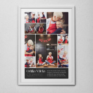 Quadro Personalizado para Avó A4 com Foto – Moldura Branca ou Preta | Presente Especial