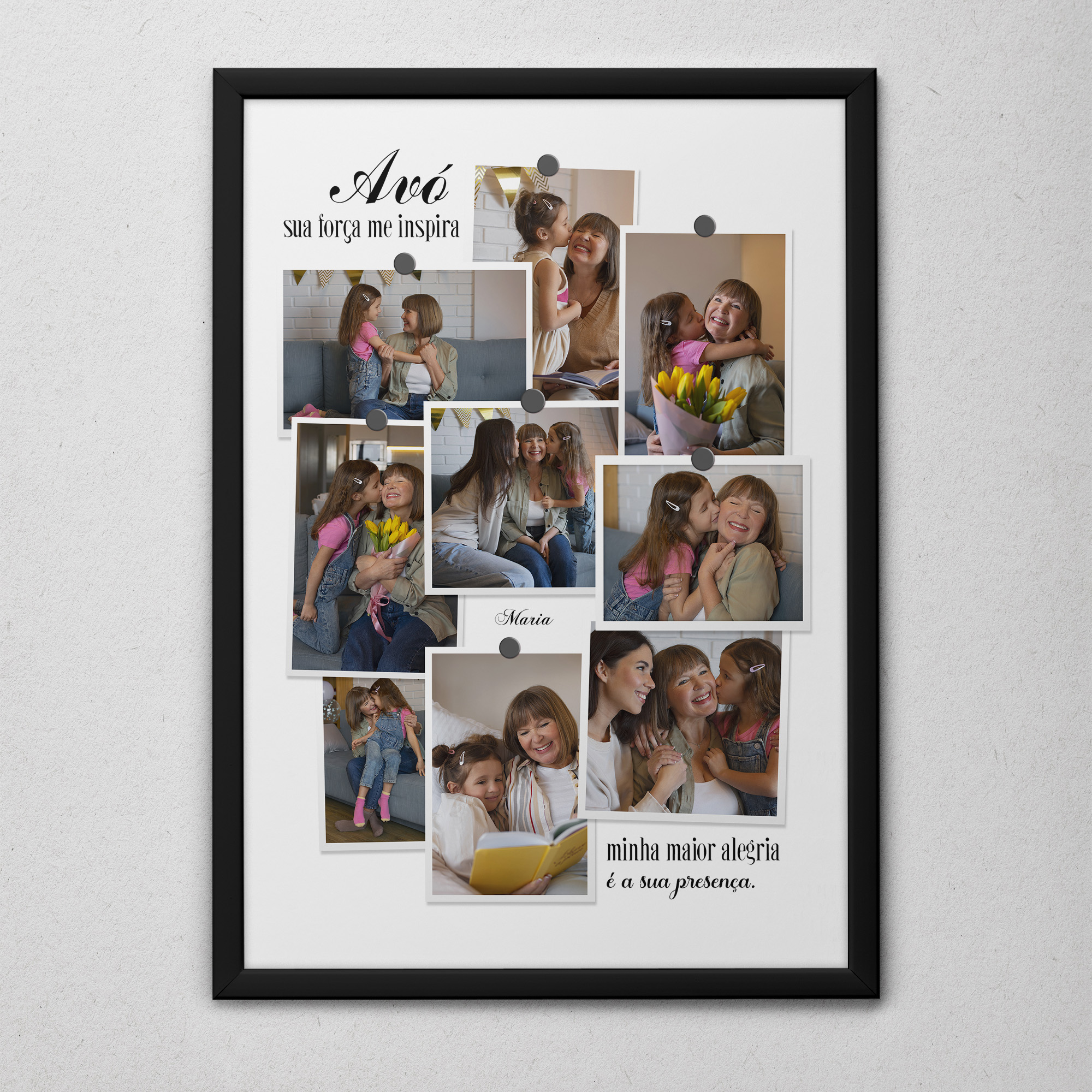 Quadro Personalizado para Avó A4 com Foto – Moldura Branca ou Preta | Presente Especial - Imagem 2