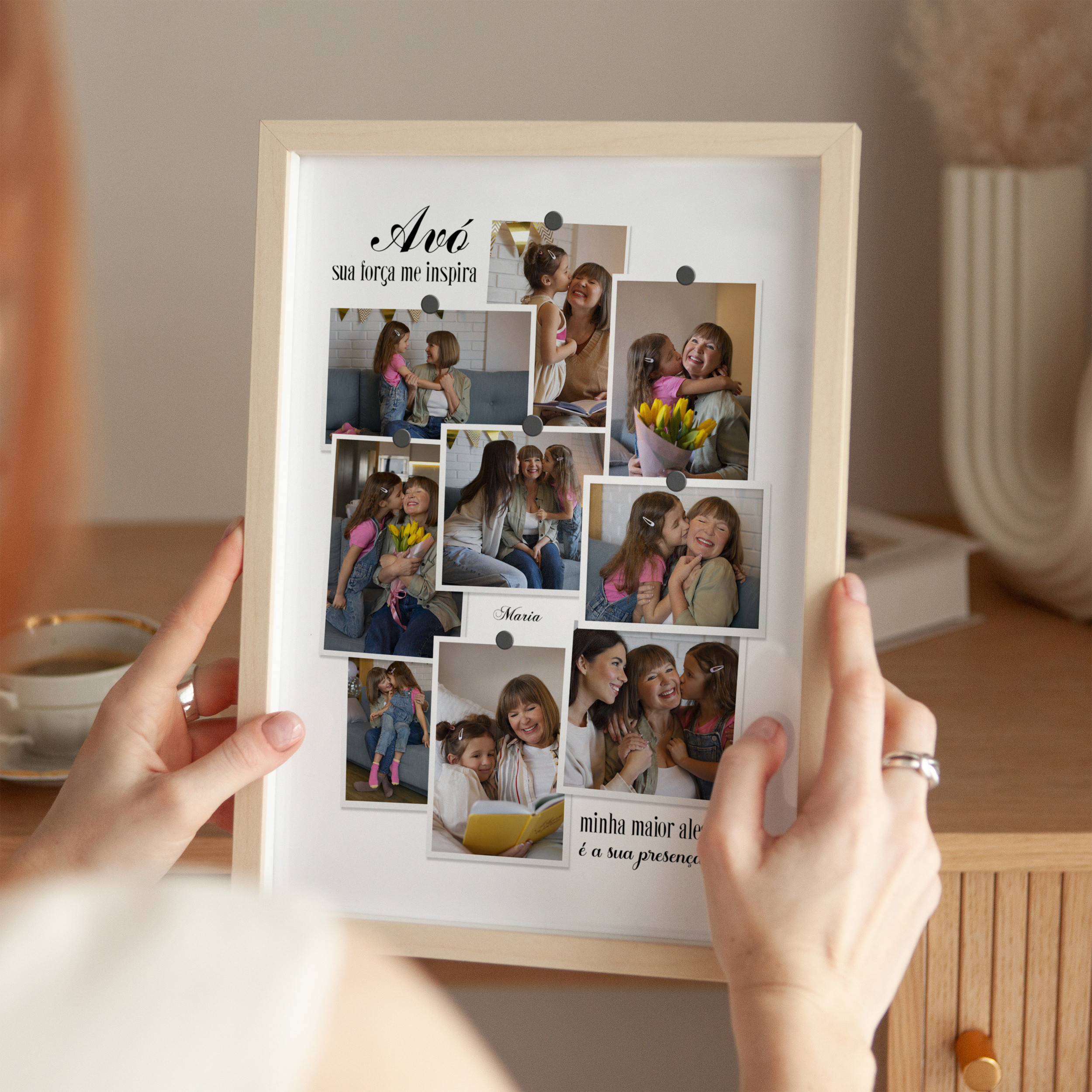 Quadro Personalizado para Avó A4 com Foto – Moldura Branca ou Preta | Presente Especial - Imagem 3