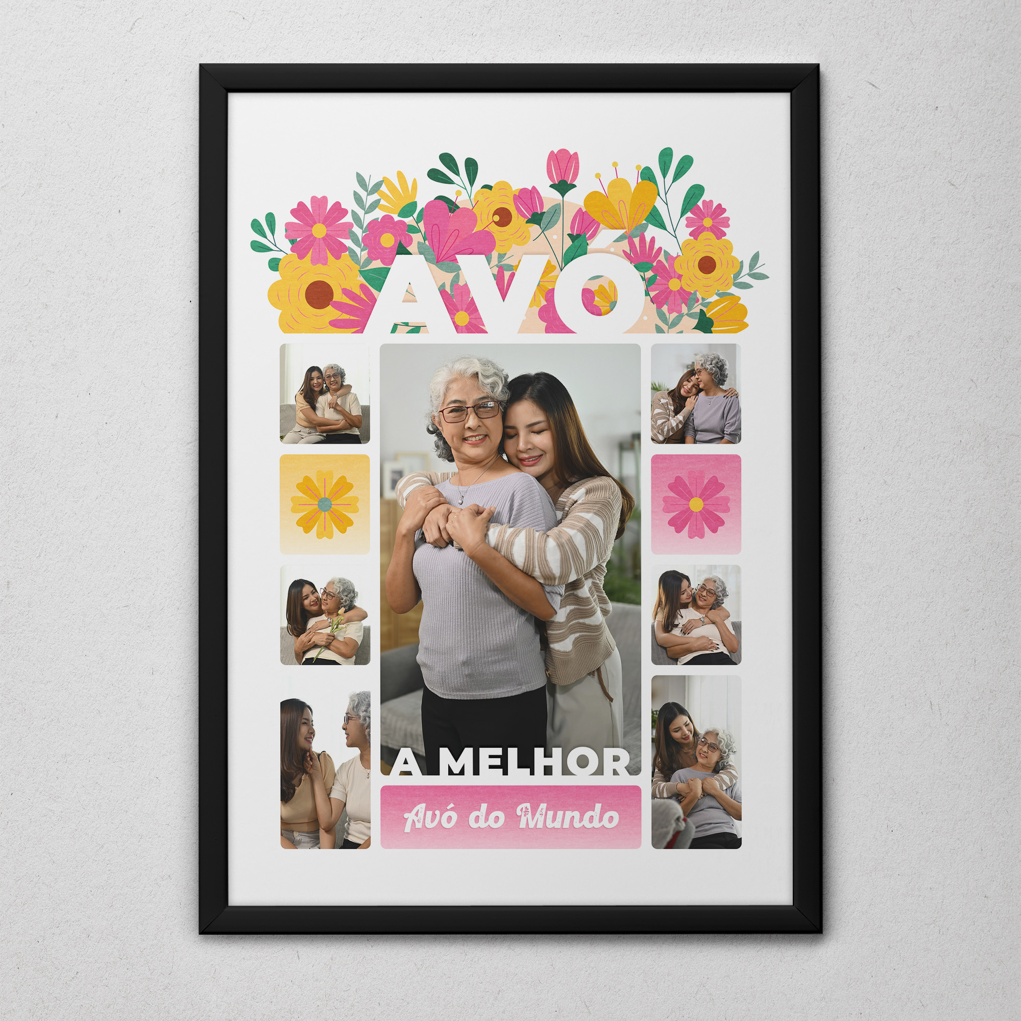 Quadro Personalizado para Avó A4 com Foto – Moldura Branca ou Preta | Presente Especial - Imagem 2