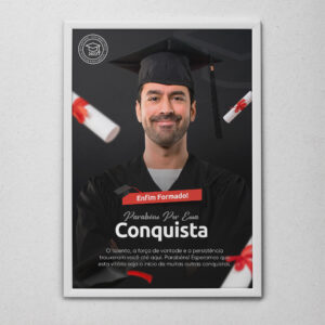 Quadro Personalizado de Formatura – Modelo Clássico Conquista