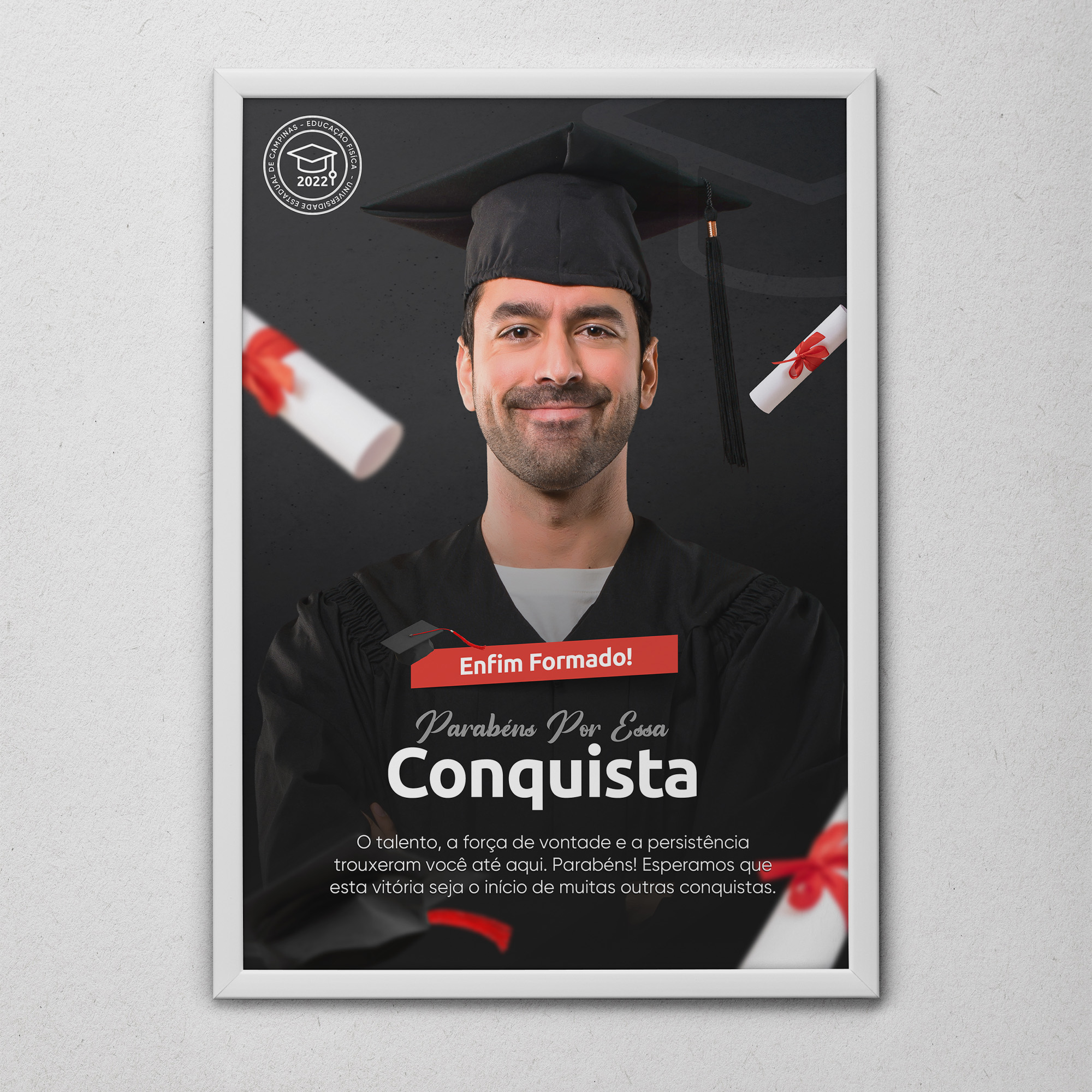 Quadro Personalizado de Formatura – Modelo Clássico Conquista