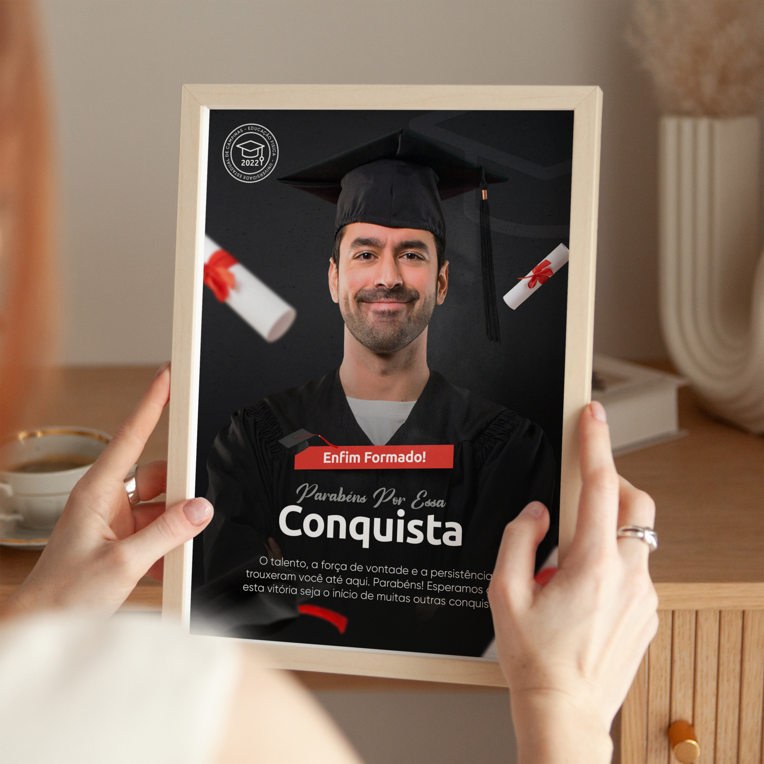 Quadro Personalizado de Formatura – Modelo Clássico Conquista - Imagem 3