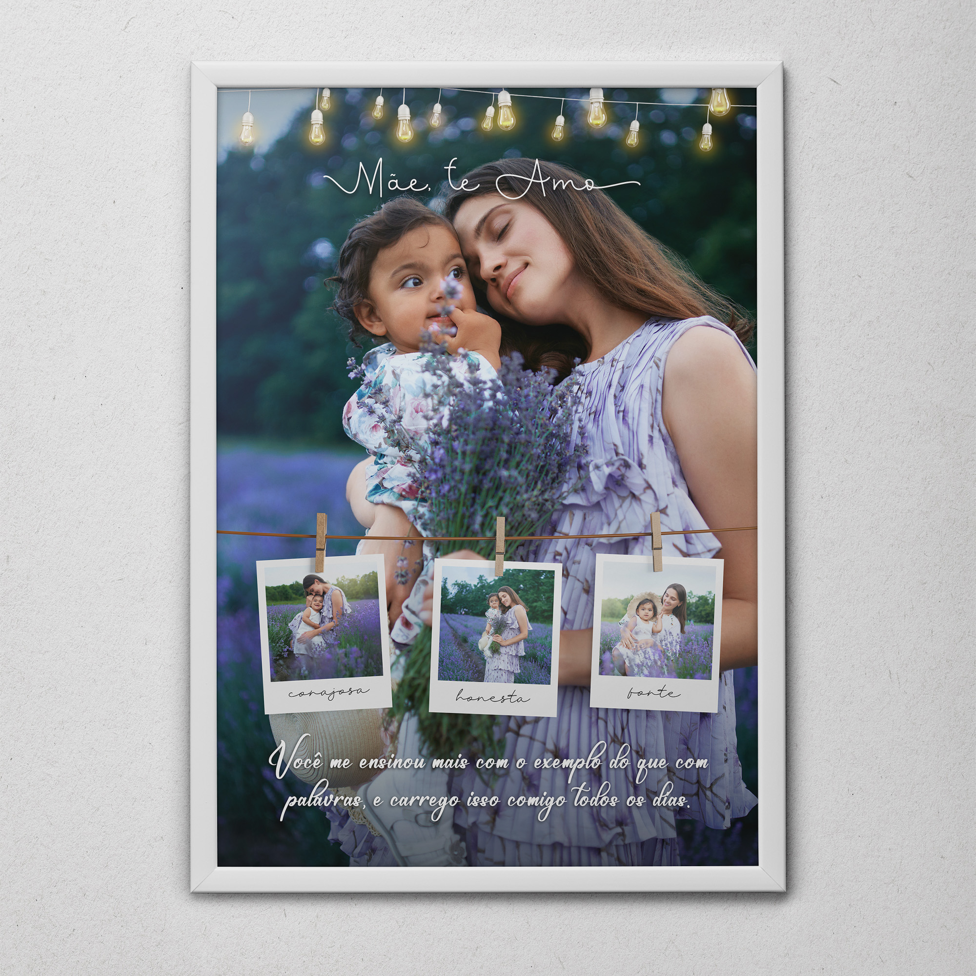 Quadro Personalizado Dia das Mães – Moldura Branca ou Preta