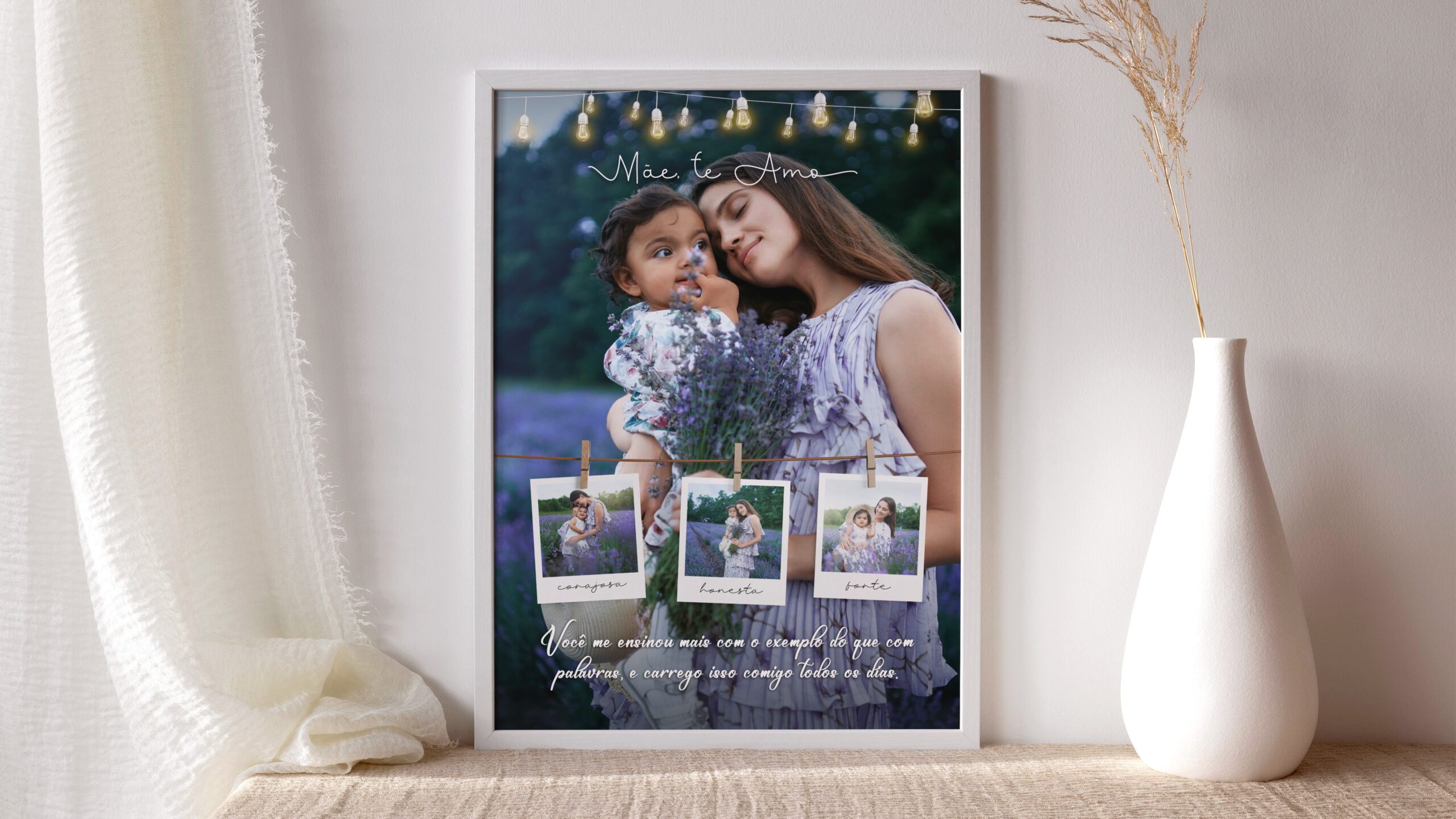 Quadro Personalizado Dia das Mães – Moldura Branca ou Preta - Imagem 3