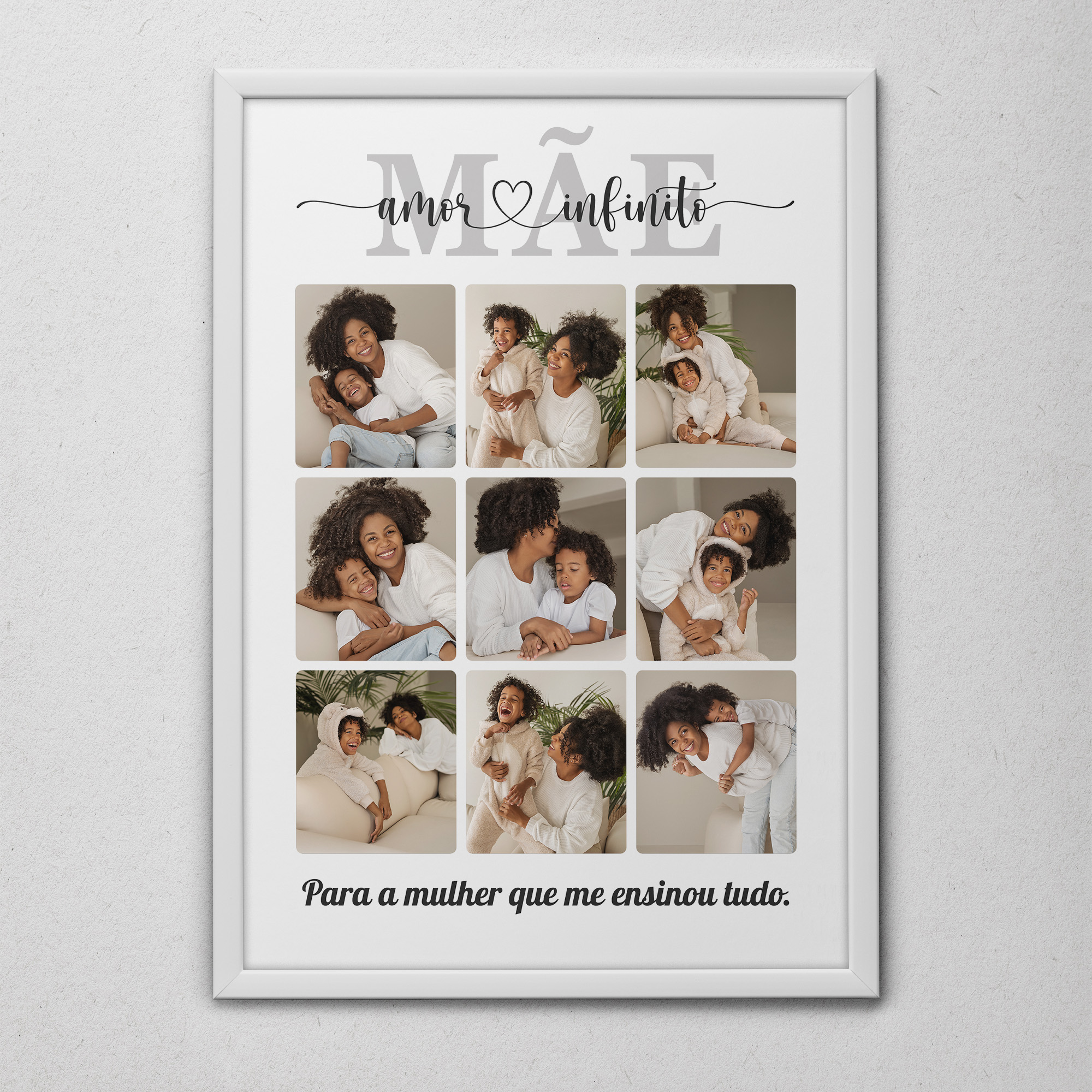 Quadro Personalizado Dia das Mães – Moldura Branca ou Preta