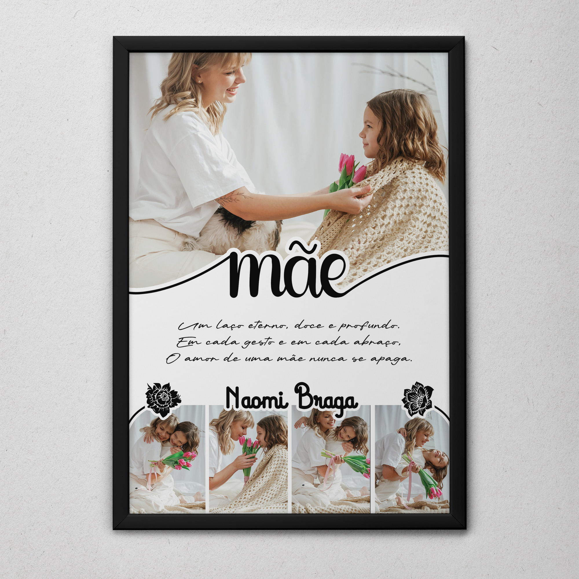 Quadro Personalizado Dia das Mães – Moldura Branca ou Preta - Imagem 3