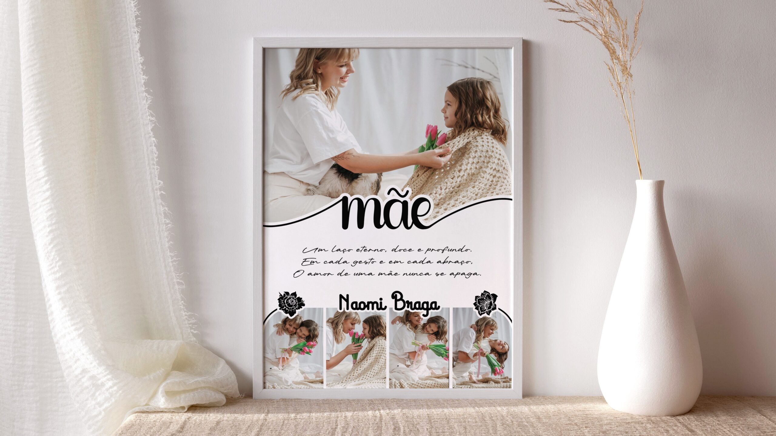 Quadro Personalizado Dia das Mães – Moldura Branca ou Preta - Imagem 2