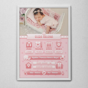 Quadro Decorativo Nascimento Bebê Personalizado