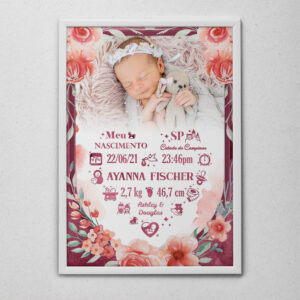 Quadro Decorativo Nascimento Bebê Personalizado