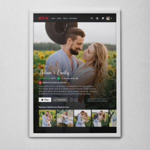 Quadro Personalizado Casal Estilo Netflix com Foto
