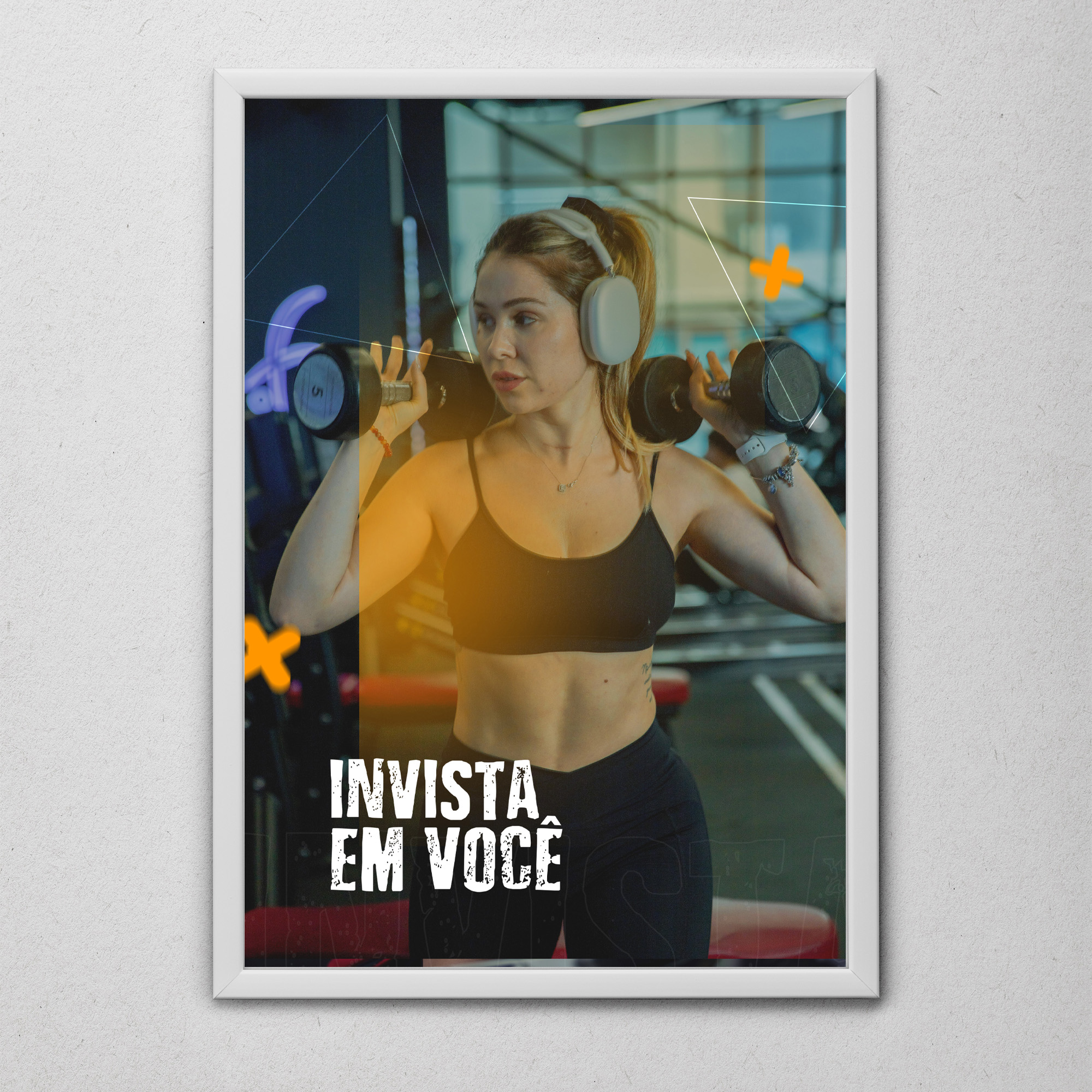 Quadro Personalizado Fitness Tema Academia - Com Moldura