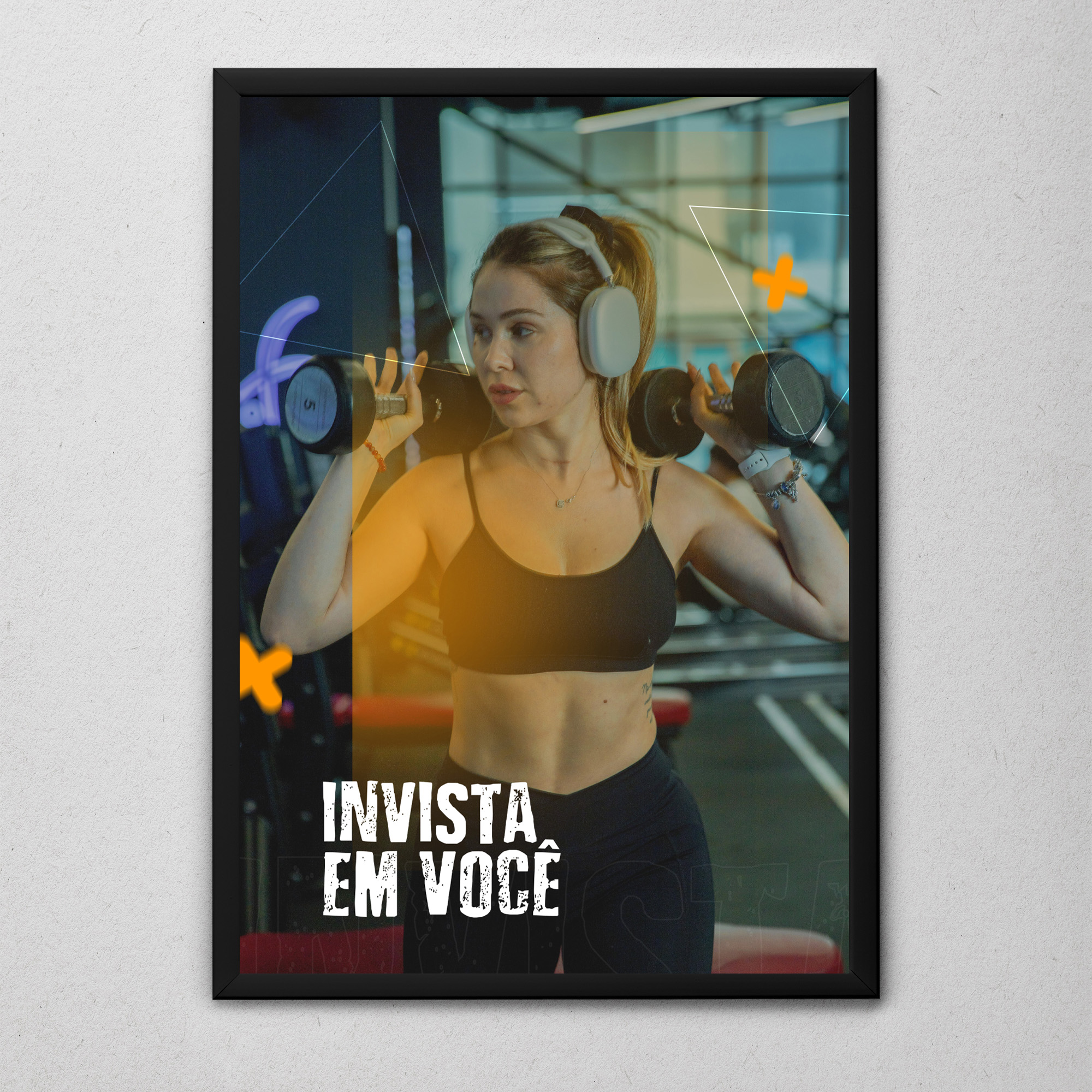 Quadro Personalizado Fitness Tema Academia - Com Moldura - Imagem 2