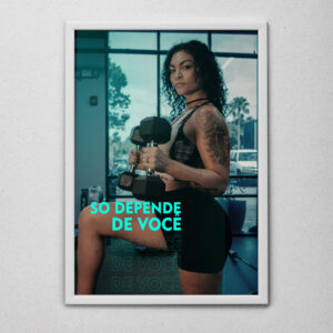 Quadro Personalizado Fitness Tema Academia - Com Moldura