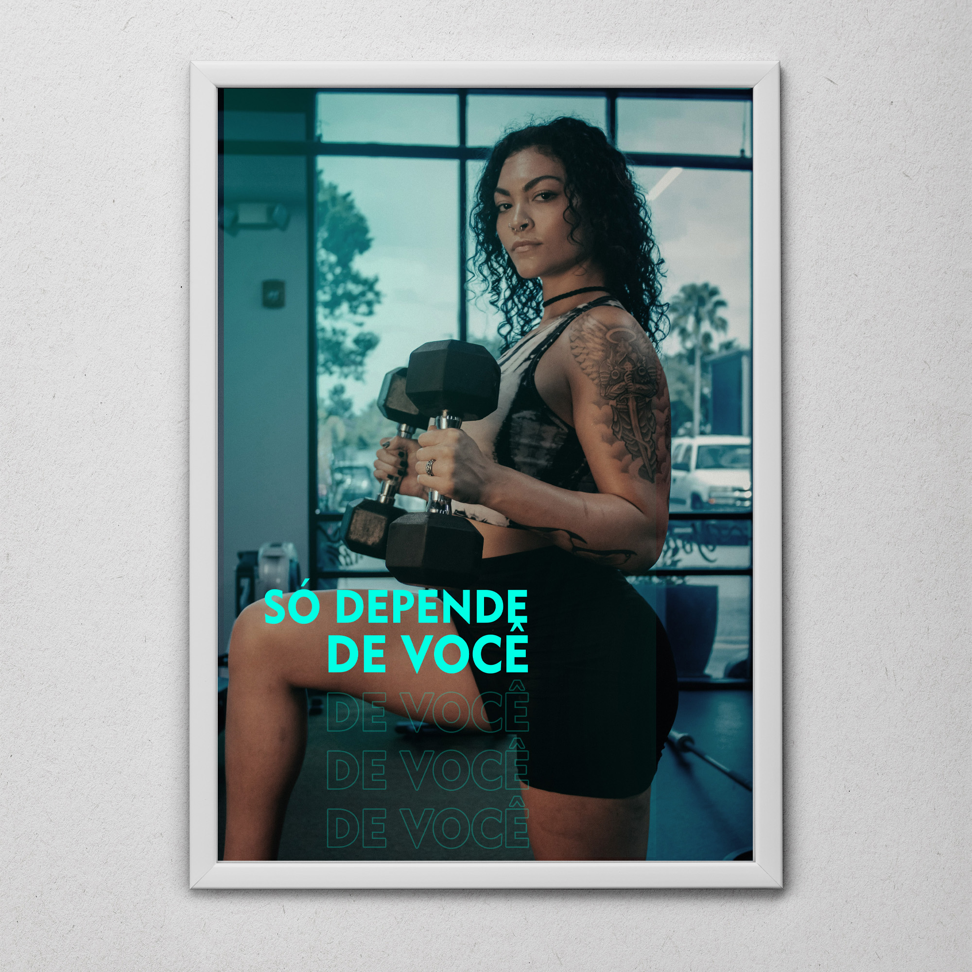 Quadro Personalizado Fitness Tema Academia - Com Moldura