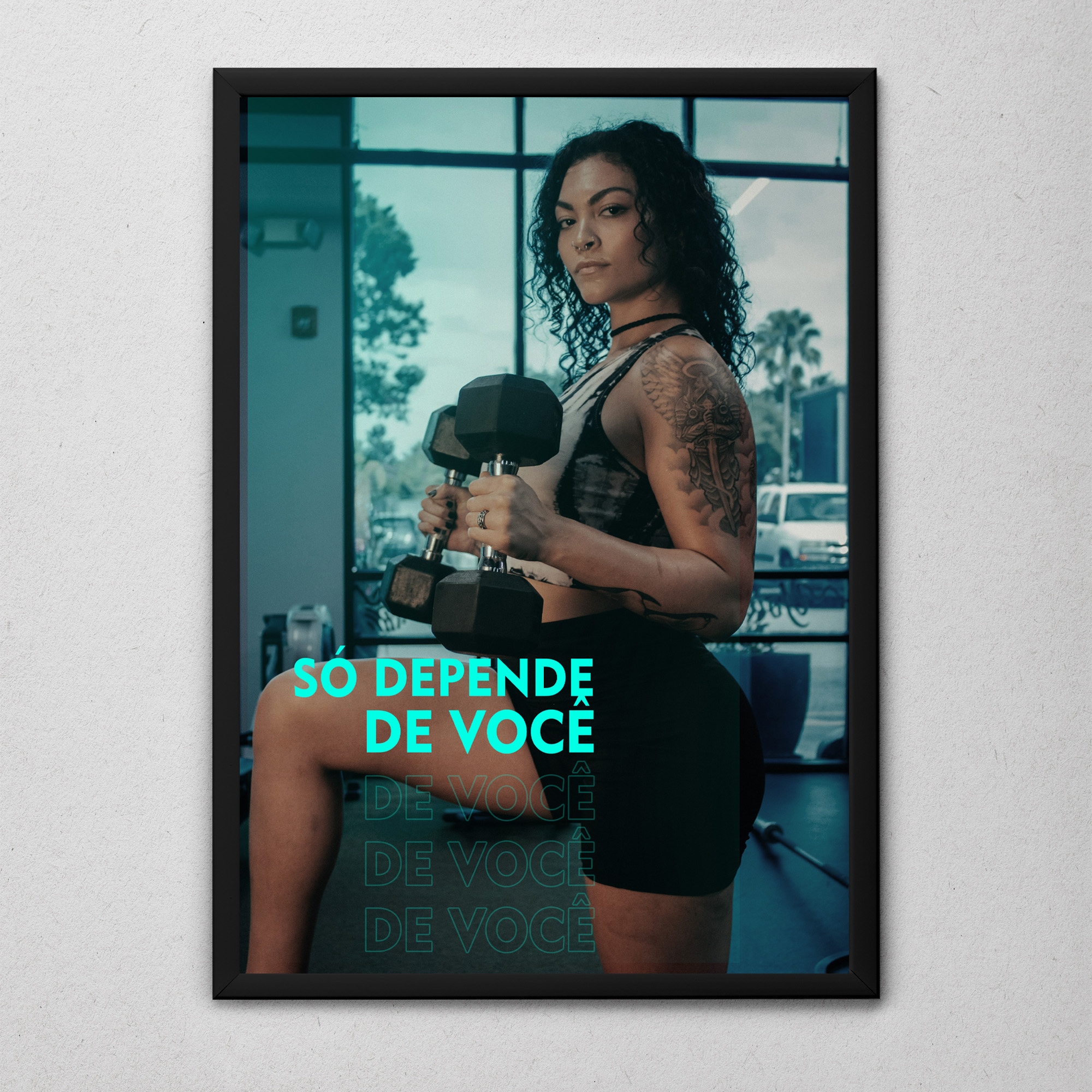 Quadro Personalizado Fitness Tema Academia - Com Moldura - Imagem 2