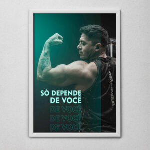 Quadro Personalizado Fitness Tema Academia - Com Moldura e Acetato